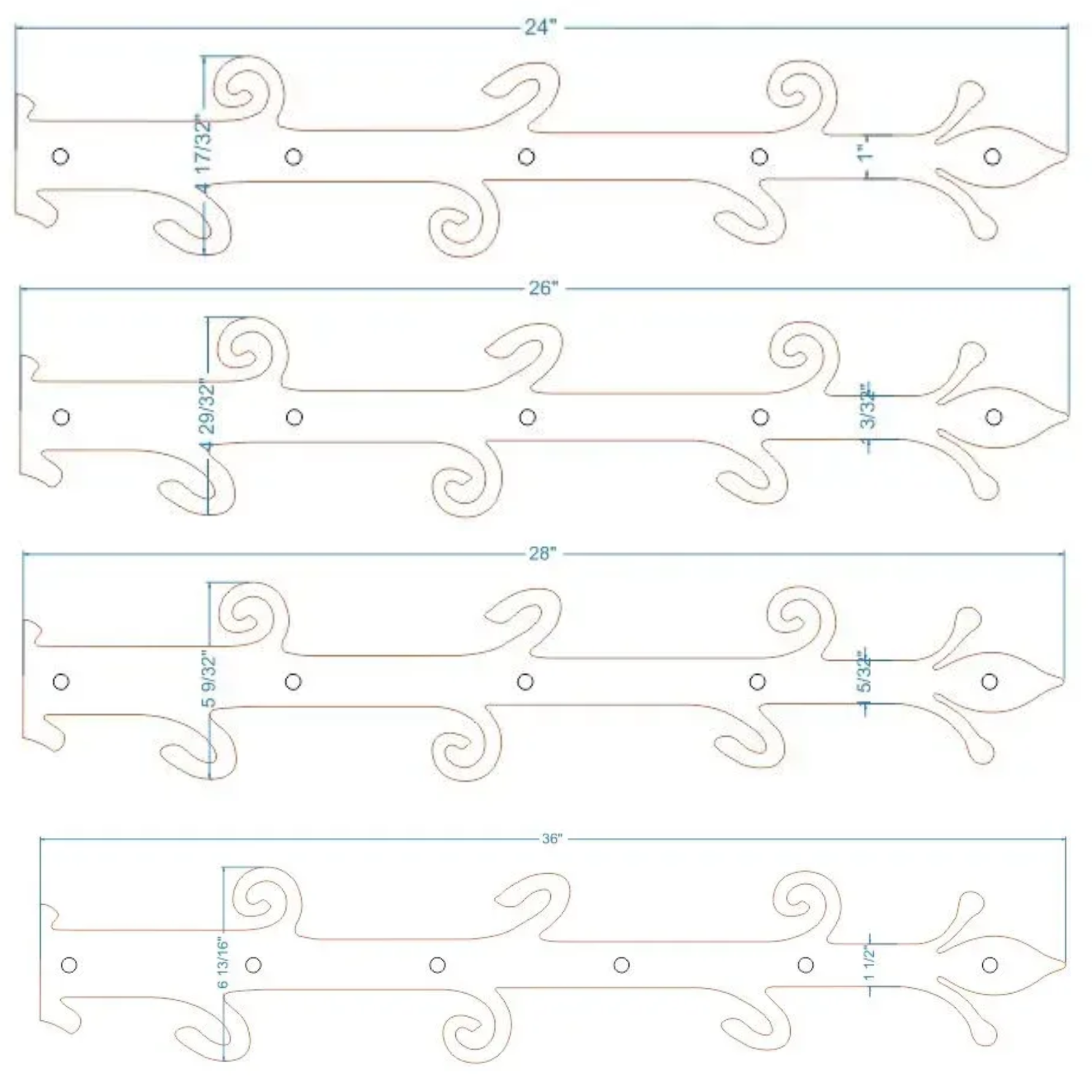 Old English Castle Wrought Iron Garage Door Dummy Hinge Strap