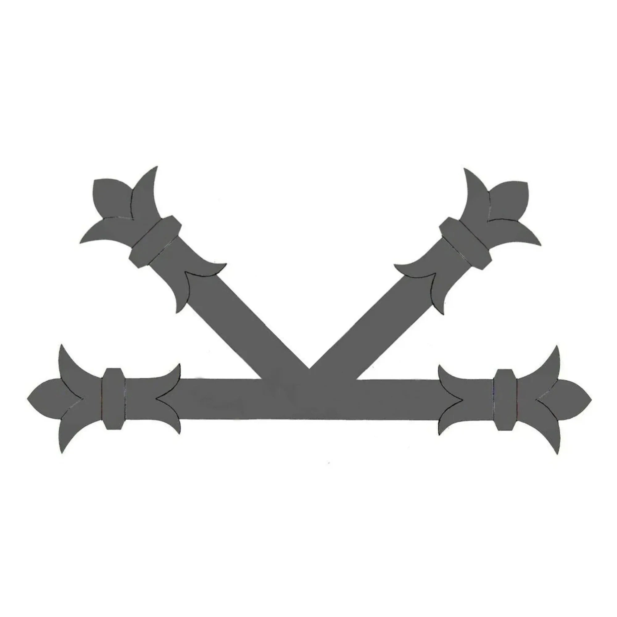 Babylonian Fleur De Lis Iron "K" Plate - Old West Iron