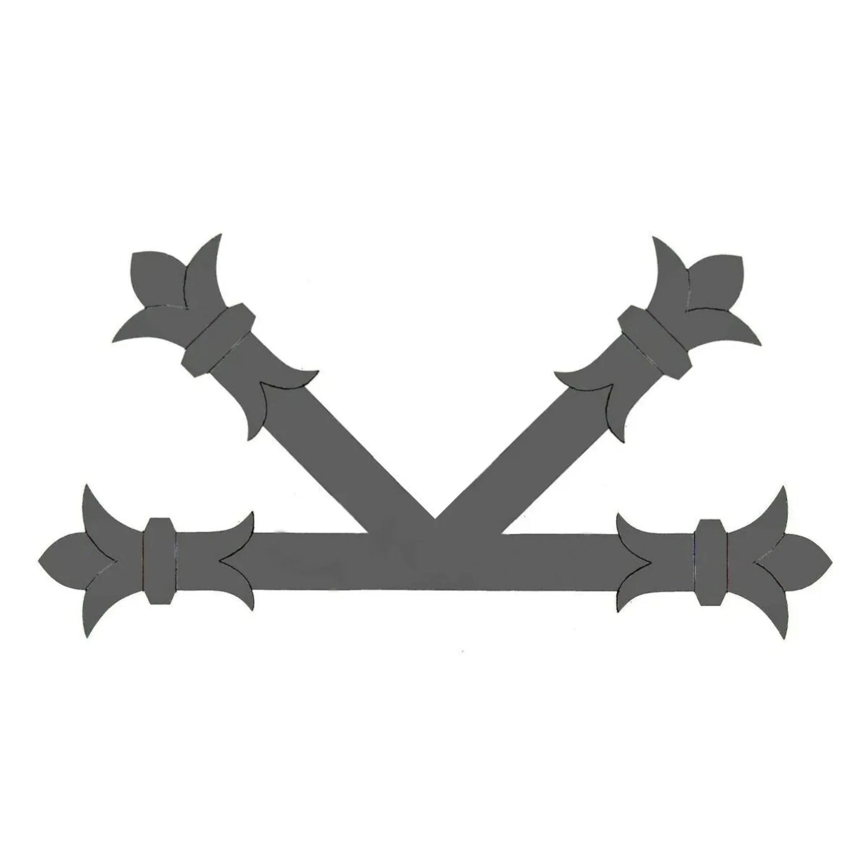 Babylonian Fleur De Lis Iron "K" Plate - Old West Iron