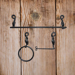 Wrought Iron Bathroom Accessories Leaf Set of 3 - Old West Iron