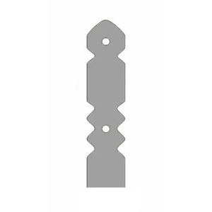 Art Deco Iron Faux Post Base - Straps Only, No Base  | Not Structural - 3 1/2" x 3 1/2" / 8"