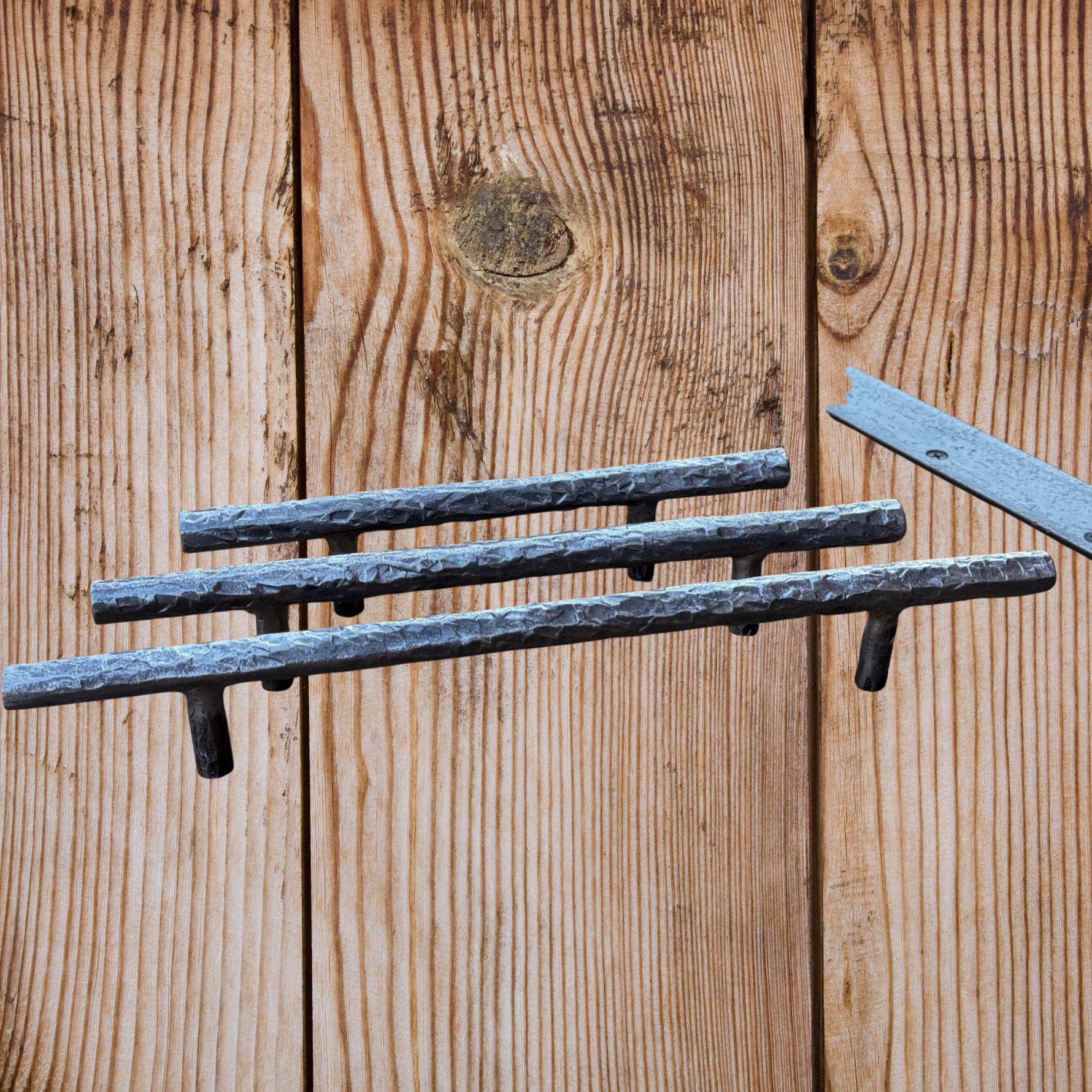 Hand forged modern industrial drawer pulls