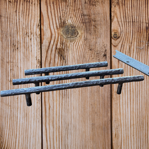 Hand forged modern industrial drawer pulls - black / 2 inches (knob)