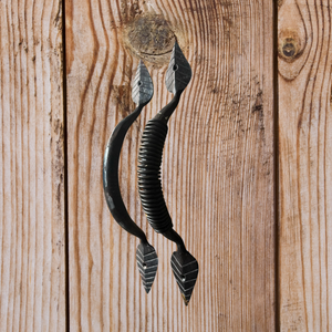 Leaf Iron Door Pull - Raw/Unfinished / Wire Wrapped