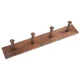 Hammered Copper Quadruple Robe Hook Rack- Oil Rubbed Bronze Finish - Old West Iron