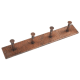 Hammered Copper Quadruple Robe Hook Rack- Oil Rubbed Bronze Finish