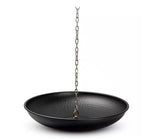 Hand Hammered Black Rain Chain Anchoring Basin - 15" diameter Garden