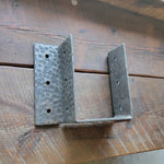 Hammered rustic heavy duty joist hanger in raw metal