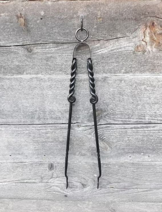 Hand-Forged Fireplace Tongs 23 1/2