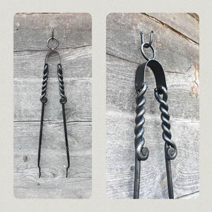 Hand-Forged Fireplace Tongs 23 1/2" - Old West Iron