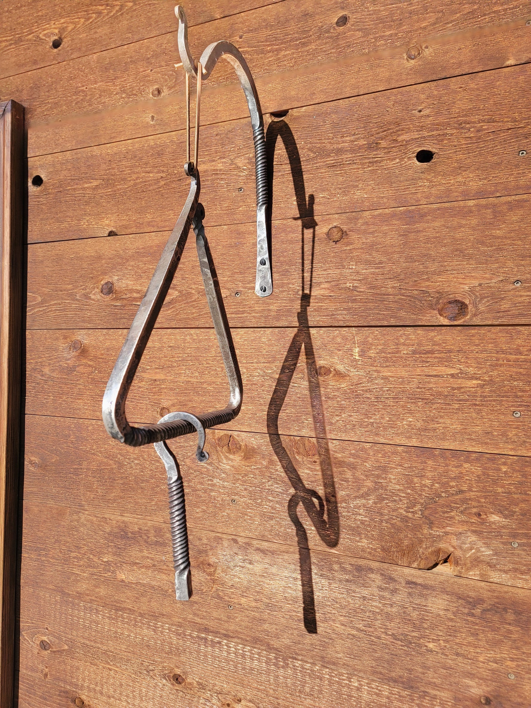 Hand Forged Twisted Iron Dinner Triangle