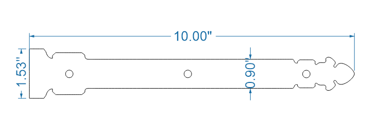 Spanish Cathedral Wrought Iron Faux Hinge Strap