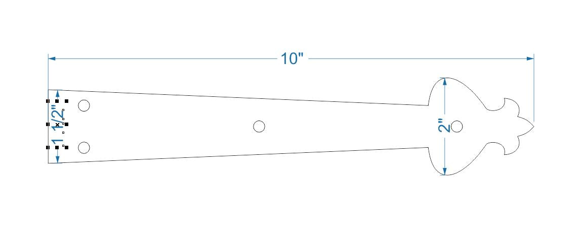 Art Nueveau Iron Faux Hinge Strap