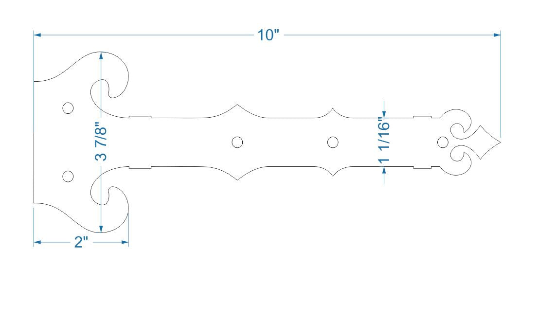 Baroque Iron Garage Door Dummy Hinge Strap