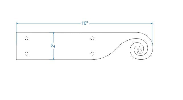 Greek Ionic Iron Garage Door Dummy Hinge Strap