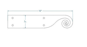 Greek Ionic Iron Garage Door Dummy Hinge Strap - Old West Iron