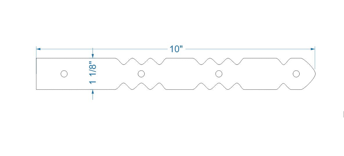 Sangle de charnière en faux fer Art déco