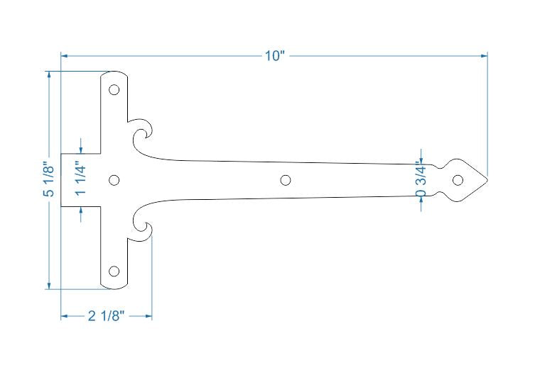 Georgian Iron Garage Door Dummy Hinge Strap