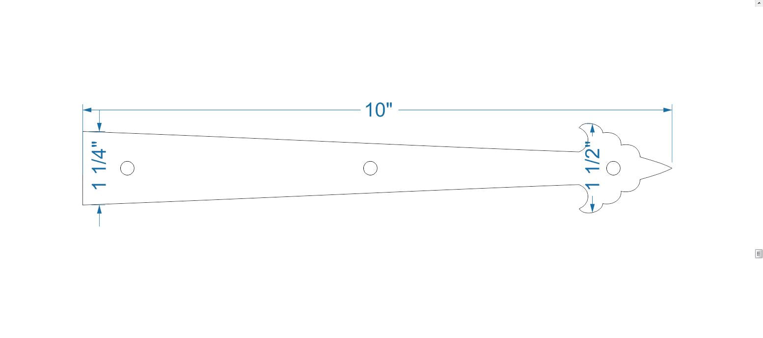Sangle de charnière en faux fer américain ancien