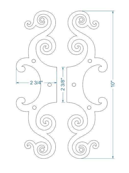 Neo-Classical Iron Hinge