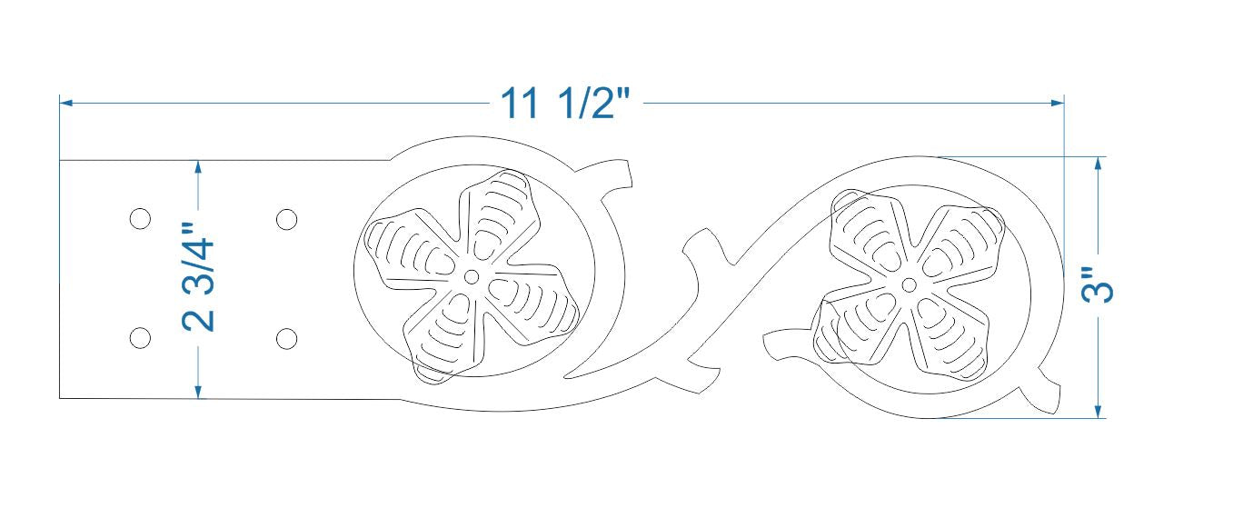 Finnish Folk Ironwork Garage Door Dummy Hinge Strap