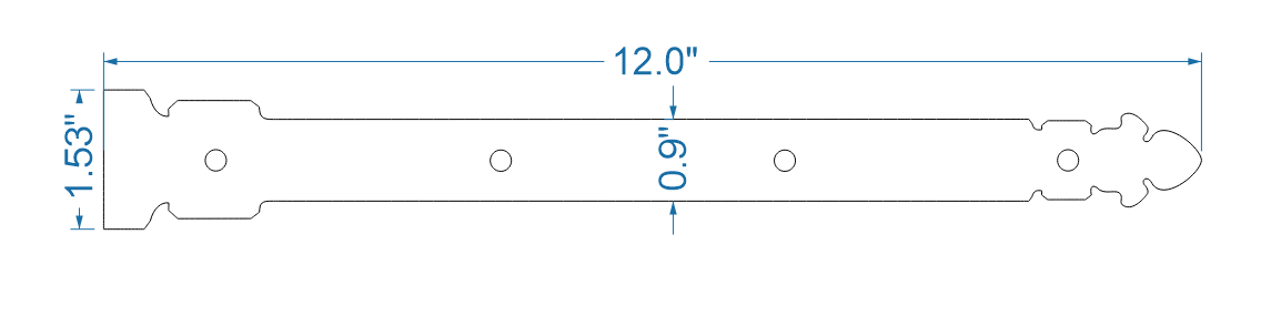 Spanish Cathedral Wrought Iron Faux Hinge Strap