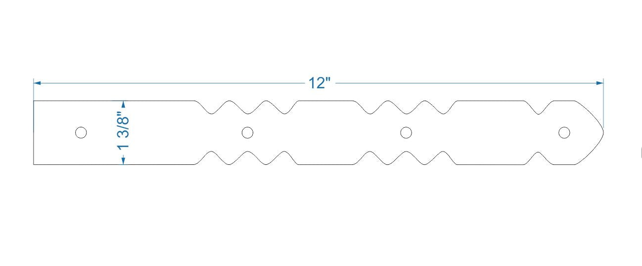 Sangle de charnière en faux fer Art déco