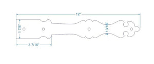 Barcelona Iron Garage Door Dummy Hinge Strap - Old West Iron