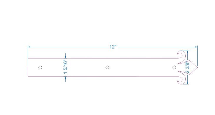 Authentique sangle de charnière en faux fer du XVe siècle