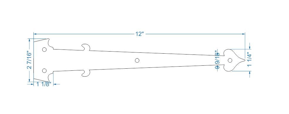 Federal Iron Garage Door Dummy Hinge Strap