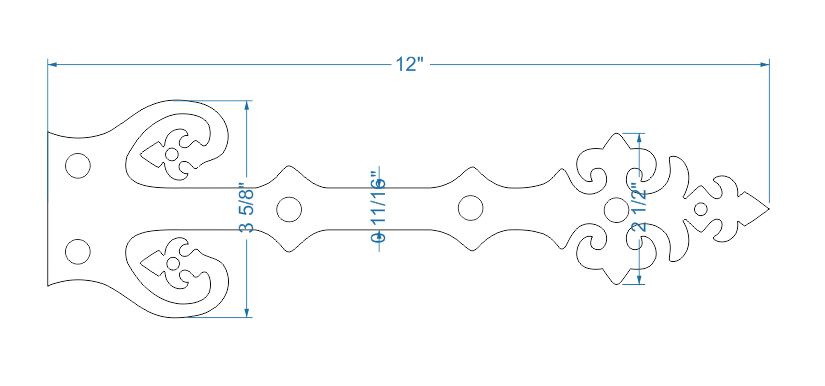 Renaissance Iron Faux Hinge Strap