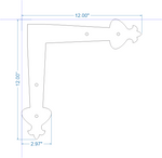 Art Nouveau Iron "L" Plate Brackets & Reinforcement Braces L Plates