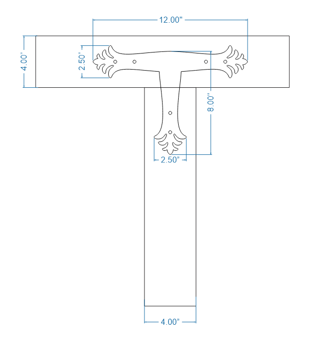 Placa frontal en T de hierro greco-persa