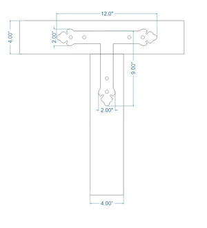 Mediterranean Iron T Face Plate - Old West Iron