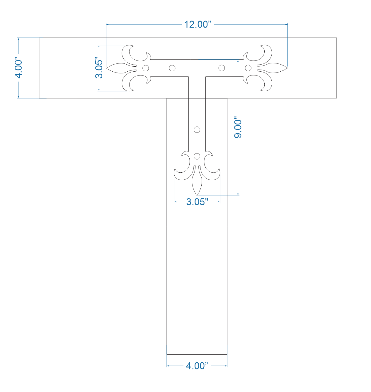 Egyptian Fleur De Lis Iron T Face Plate