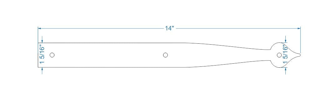 French Country Iron Faux Hinge Strap