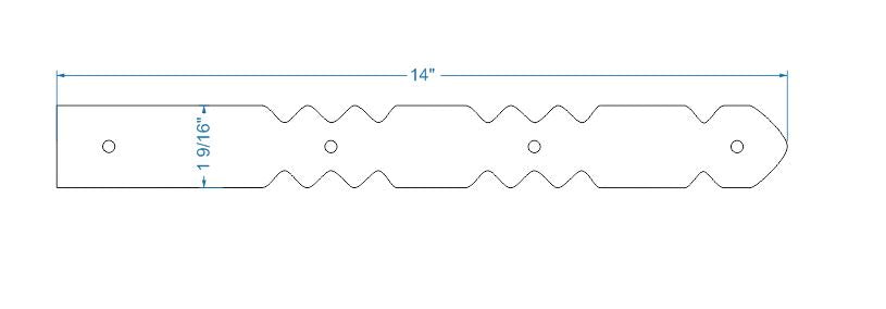 Sangle de charnière en faux fer Art déco