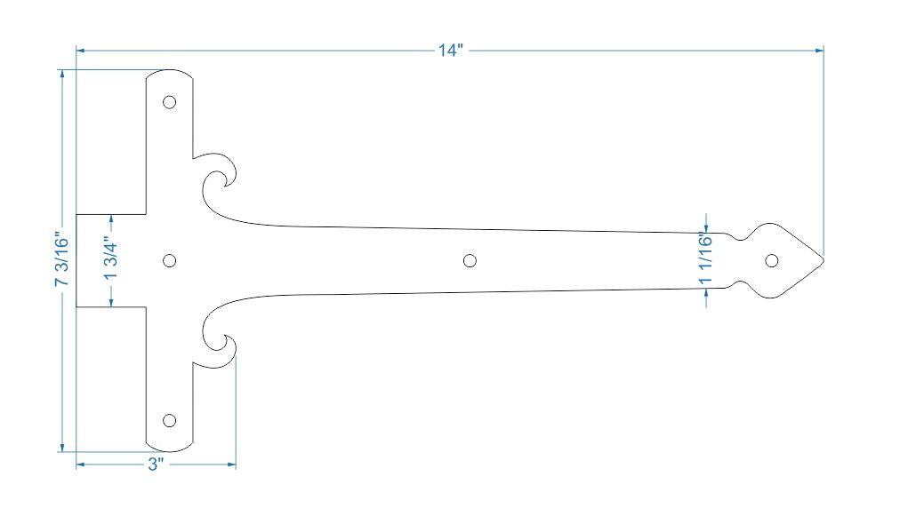 Sangle de charnière en faux fer géorgien