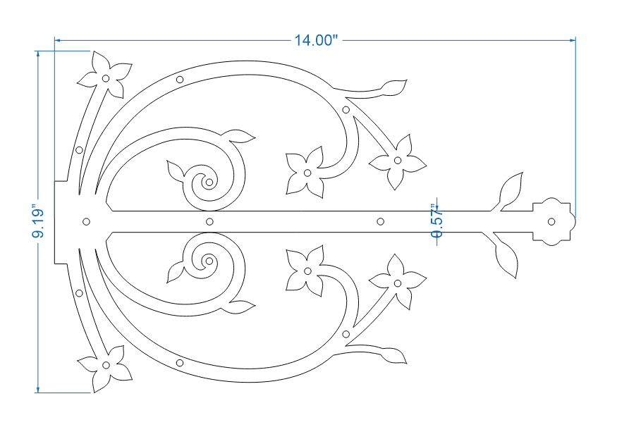 Polish Iron Garage Door Dummy Hinge Strap
