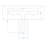 Art Nouveau Iron T Face Plate Brackets & Reinforcement Braces T-Plate