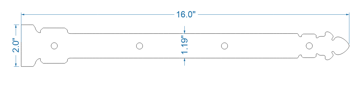 Spanish Cathedral Wrought Iron Faux Hinge Strap