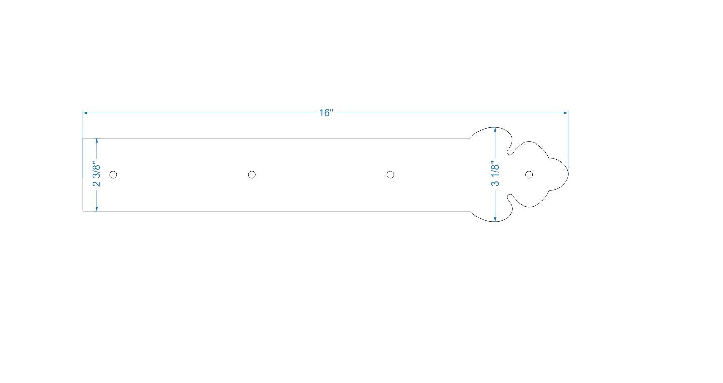 Mediterranean Wrought Iron Garage Door Dummy Hinge Strap