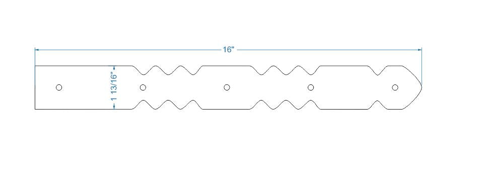 Sangle de charnière en faux fer Art déco
