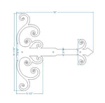 Sangle de charnière en faux fer Châteauesque
