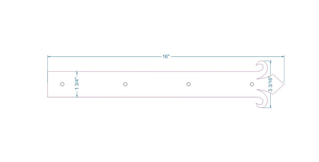Authentique sangle de charnière en faux fer du XVe siècle