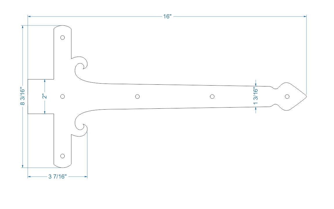 Sangle de charnière en faux fer géorgien
