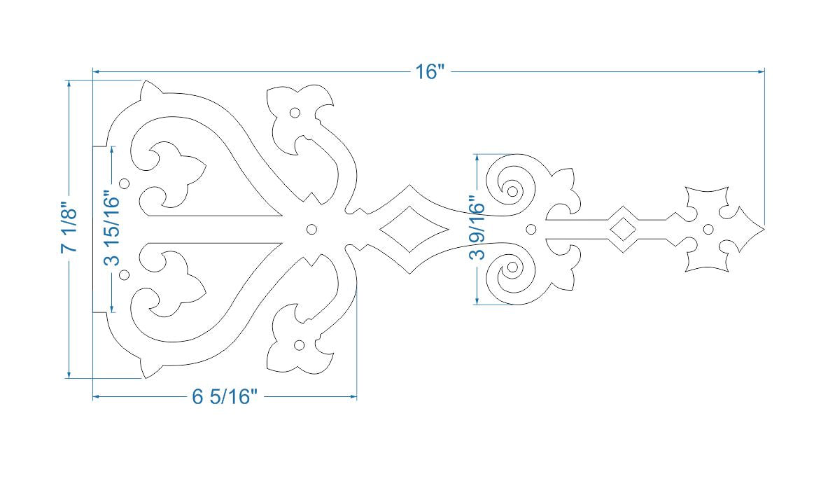 Medieval Reconquista Iron Faux Hinge Strap