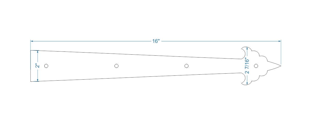 Sangle de charnière en faux fer américain ancien