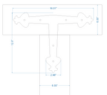 Art Nouveau Iron T Face Plate Brackets & Reinforcement Braces T-Plate