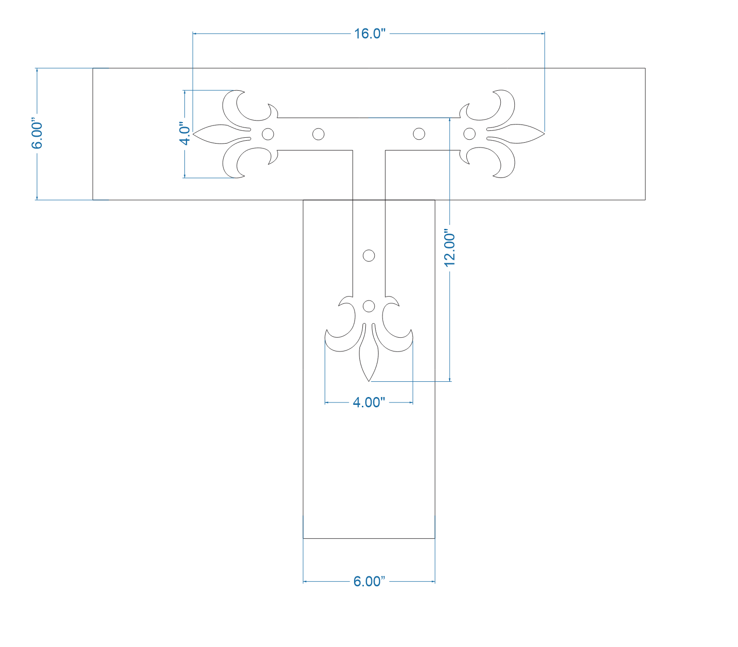 Egyptian Fleur De Lis Iron T Face Plate